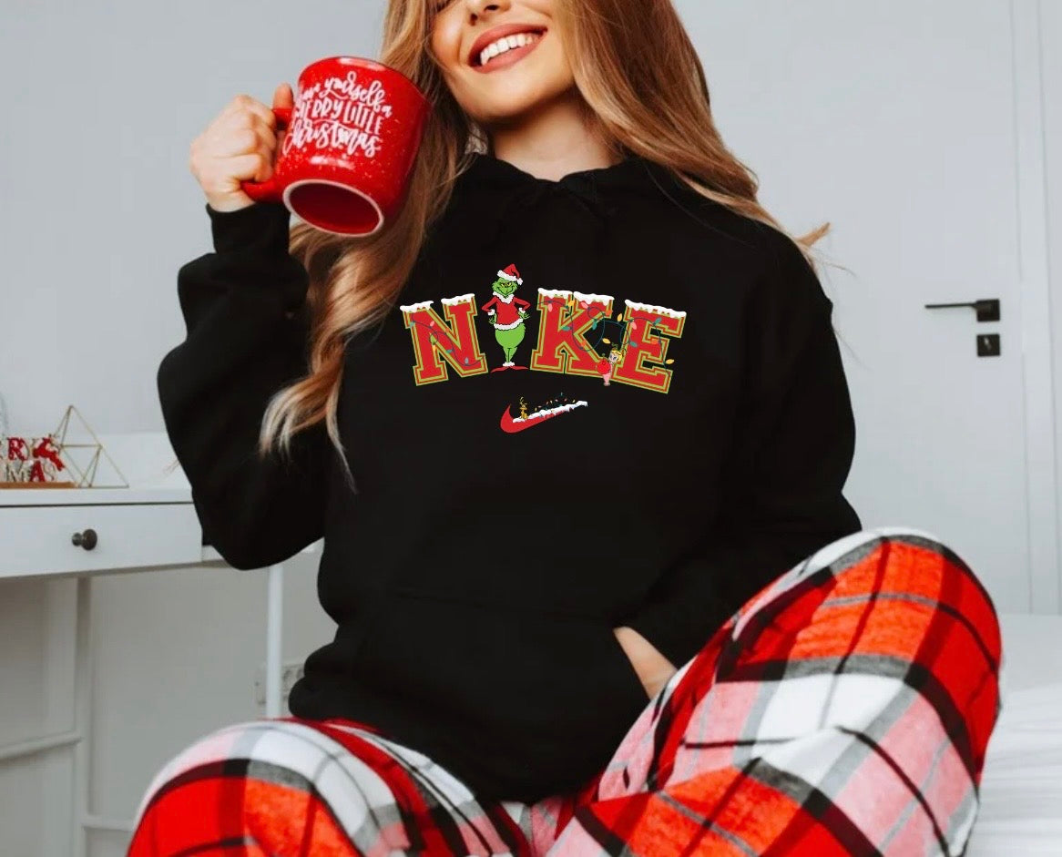 Grinch Nike Hoodie - Custom Christmas Design | New Creation's Love