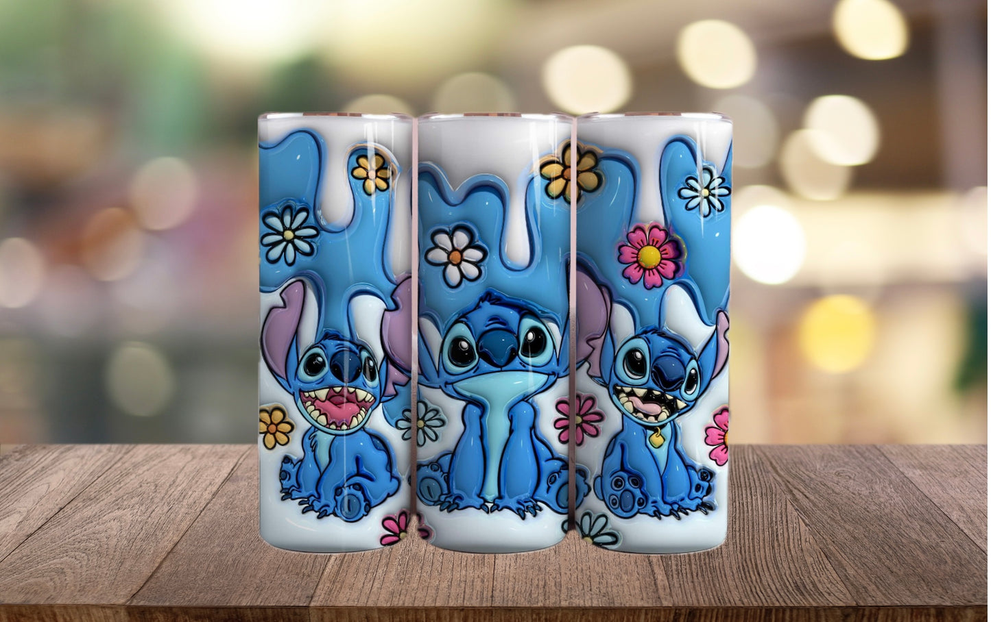 Stitch Floral 3D Tumbler