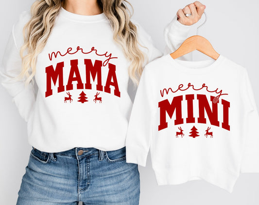 Merry Mama & Mini Matching Crewnecks | Holiday Family Set | New Creation's Love