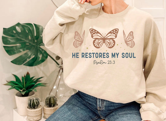 He Restores My Soul Crewneck