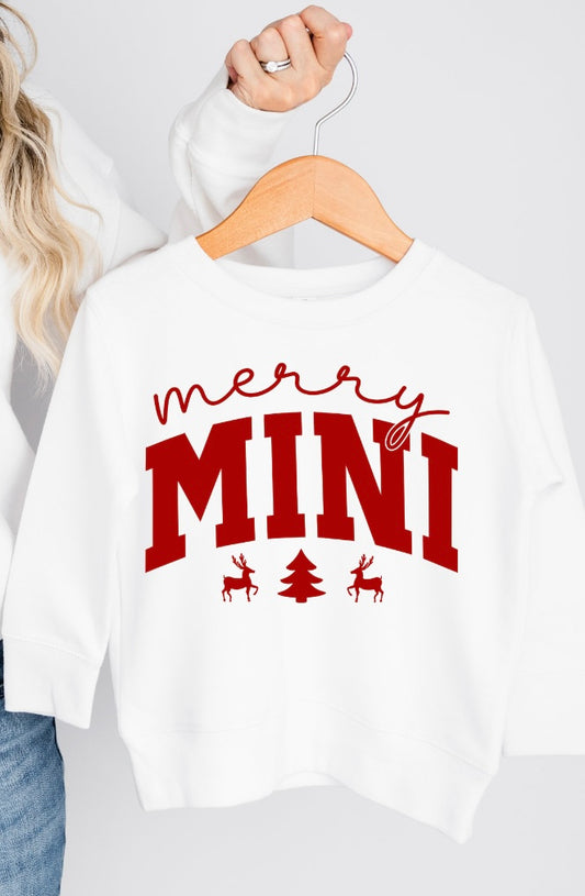 Merry Mini Youth Crewneck | Kids Holiday Sweatshirt | New Creation's Love