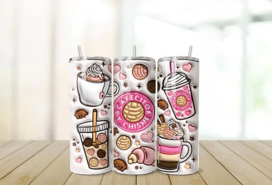 Cafecito y Chisme Tumbler | Latin Coffee Culture Design | New Creation's Love