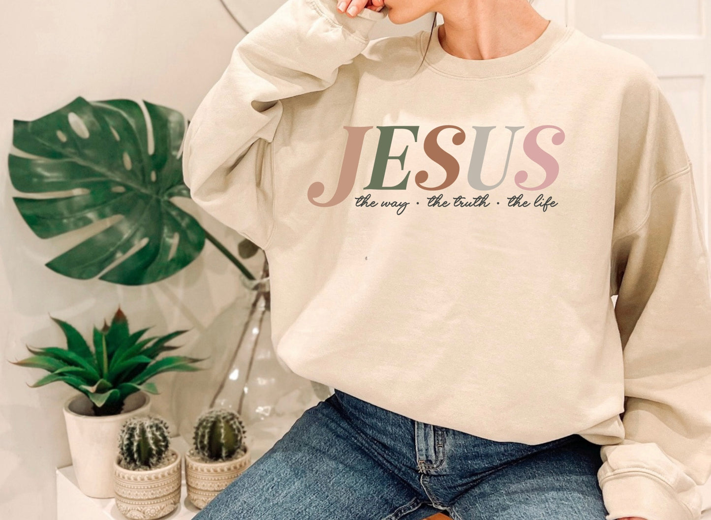 Jesus The way The Truth The Life Crewneck